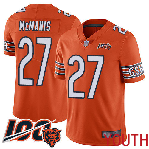 Chicago Bears Limited Orange Youth Sherrick McManis Alternate Jersey NFL Football #27 100th Season->youth nfl jersey->Youth Jersey
